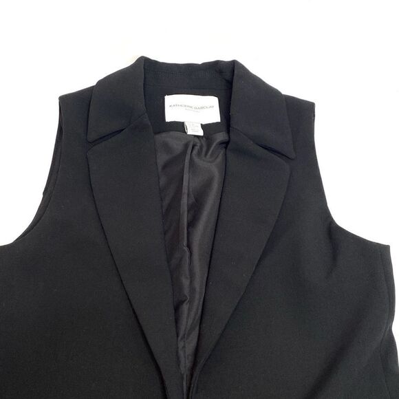 Katherine Barclay Montreal black open front sleeveless long line blazer XS - Picture 12 of 16